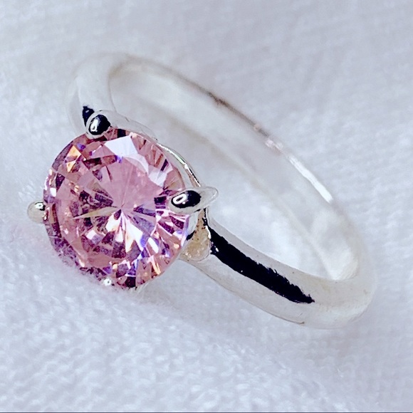 Jewelry - ❤️Seller’s Pick❤️ 1KT Simulated Pink Diamond Silver Plated Ring